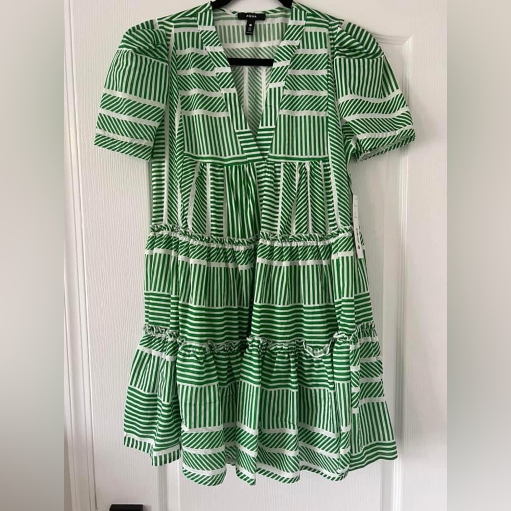 Striped Green Mini Dress